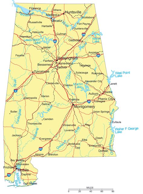 Of these, 4,411 are on the state highway system and 6,343 are located on county roads or city streets. . How many feet off the road does the state own in alabama